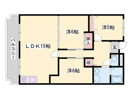 メゾンルシェール(3LDK/1階)の間取り写真