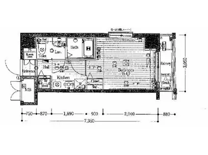 ガーラ東日本橋(1K/5階)の間取り写真