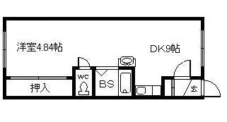 ホワイトハイム(1DK/1階)の間取り写真