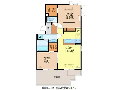 CONTINUER S(2LDK/1階)の間取り写真