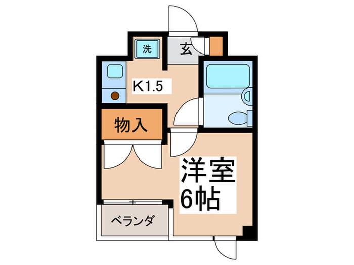 中佐ハイツ(1K/1階)の間取り写真
