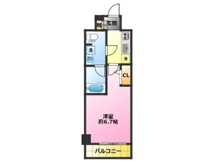 アルコバレーノ武蔵小杉(1K/7階)の間取り写真