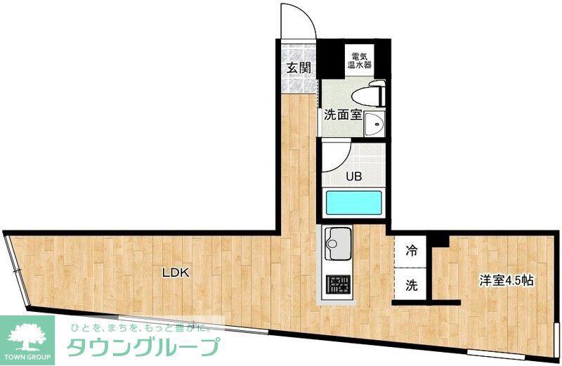 モンクレ桜新町(1LDK/1階)の間取り写真