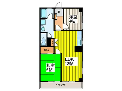 グリーンマンション(2LDK/1階)の間取り写真