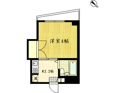 ルミエールたちばな(1K/2階)の間取り写真