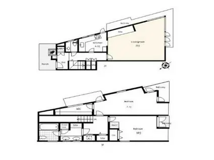 池尻4丁目マンション(2SLDK/2階)の間取り写真