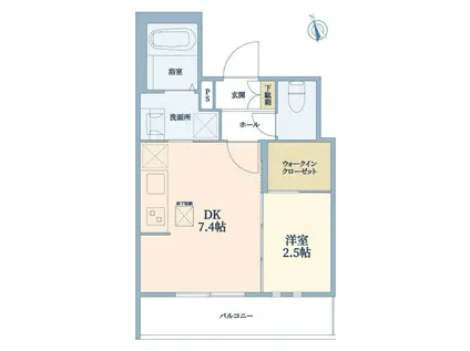 MAUNA LANI(1DK/1階)の間取り写真