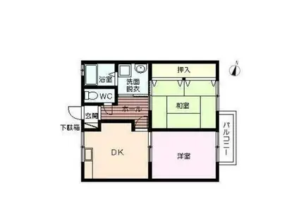 ガッタメラータ(2DK/2階)の間取り写真