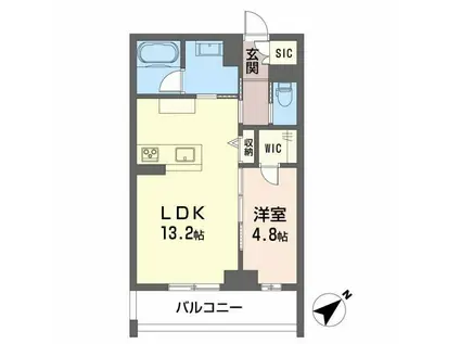 CLASSEUM連坊III(1LDK/3階)の間取り写真