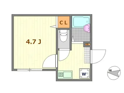 ノーザンロード保谷(1K/1階)の間取り写真