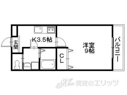 近江鉄道本線 高宮駅(滋賀) 徒歩5分 3階建 築18年(1K/3階)の間取り写真