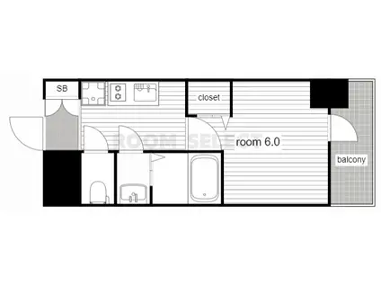 プレサンス名古屋幅下ファビュラス(1K/2階)の間取り写真