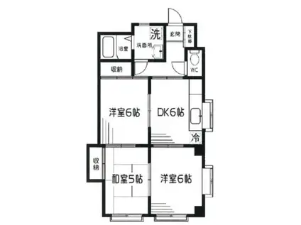 グリーンシティ・ミヤサカ(3DK/1階)の間取り写真