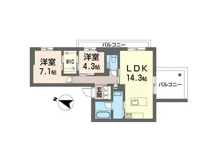 シャーメゾンステージ横濱白楽(2LDK/4階)の間取り写真