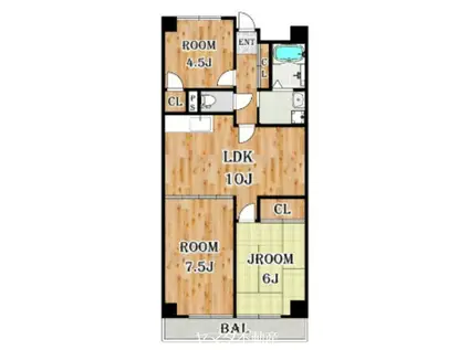 サンシティ前橋(3LDK/1階)の間取り写真