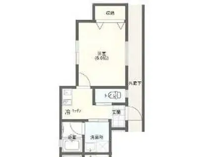 パルクフェルメ杉田(1K/1階)の間取り写真