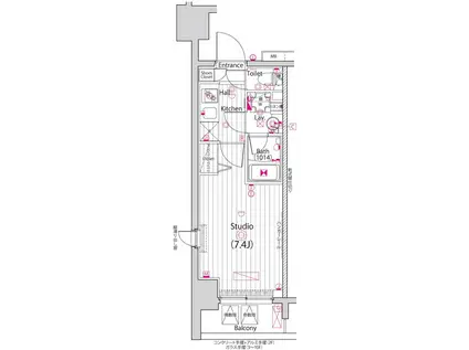 ガーラ・ステーション横濱大通公園(1K/2階)の間取り写真