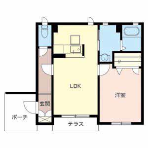 アコーレ神前(1LDK/1階)の間取り写真