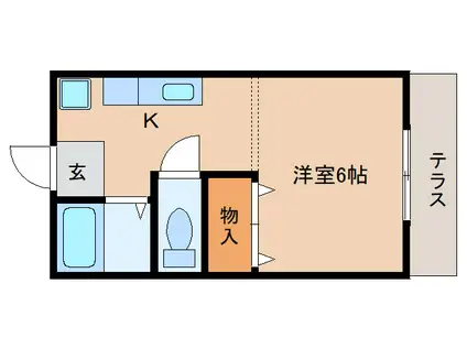 フローレス(1K/1階)の間取り写真