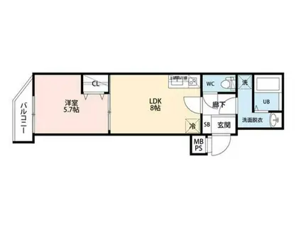 BENOIT中野(1LDK/2階)の間取り写真