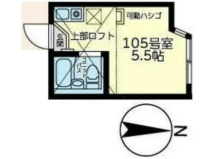 ユナイト川崎ロゼッタストーン(ワンルーム/1階)の間取り写真