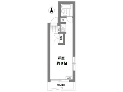 コンフォート調布(ワンルーム/3階)の間取り写真