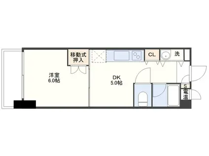 ルクソール錦(1DK/7階)の間取り写真