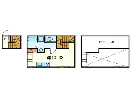 パロス六甲(ワンルーム/2階)の間取り写真