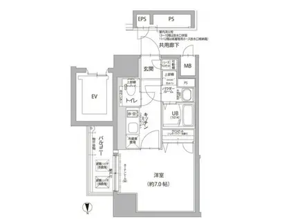 エスリード大須デュオ(1K/4階)の間取り写真