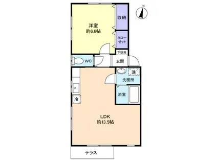 アネシスI(1LDK/1階)の間取り写真