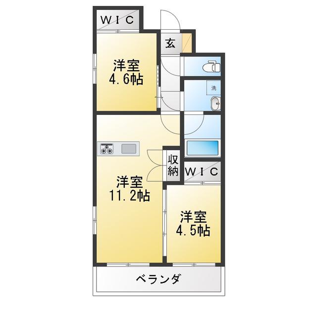エクサ・スタチオ(2LDK/5階)の間取り写真