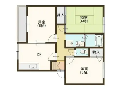 シャトレ岡田(3DK/2階)の間取り写真