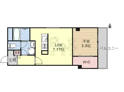 リベラ山坂(1LDK/1階)の間取り写真