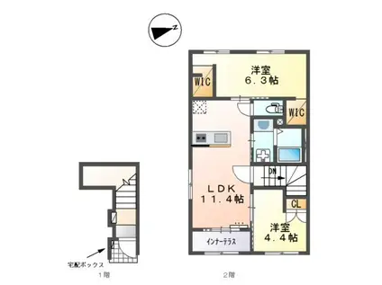 キナリエ(2LDK/2階)の間取り写真