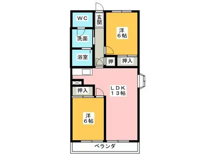 HARMONY(2LDK/4階)の間取り写真