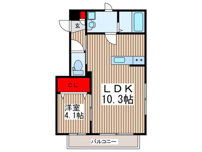 フローレンス(1LDK/2階)の間取り写真