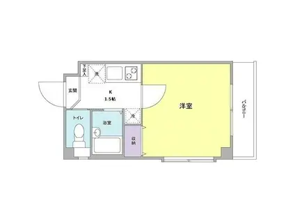 メゾンフラワー田園調布(1K/2階)の間取り写真