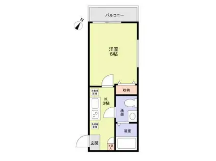 ルナモンド柏の葉(1K/1階)の間取り写真