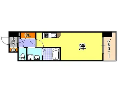 エスリード神戸三宮パークビュー(ワンルーム/13階)の間取り写真