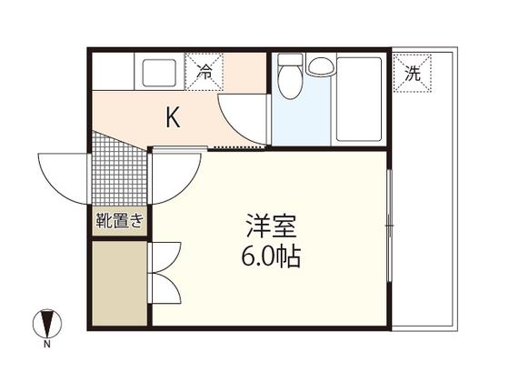 東雲ハイツ(1K/4階)の間取り写真