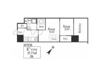 SERENITE福島SCELTO(2K/7階)の間取り写真