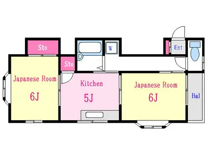 三枝マンション(2K/1階)の間取り写真
