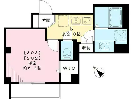 ワイズ フォレスト(1K/2階)の間取り写真