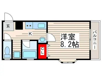 シャンテ・マキ(1K/3階)の間取り写真
