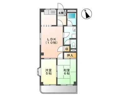 チェリーヒルコーボー(2LDK/3階)の間取り写真