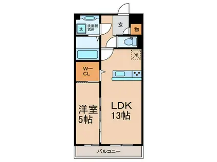 エクセルコート(1LDK/1階)の間取り写真