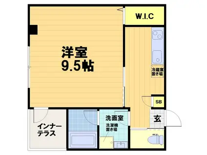 KKハウスII(1K/3階)の間取り写真