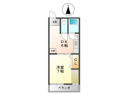 岸田ハイツ(1DK/3階)の間取り写真