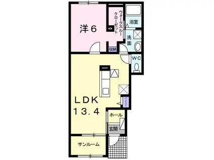  YS GRANDEI(1LDK/1階)の間取り写真