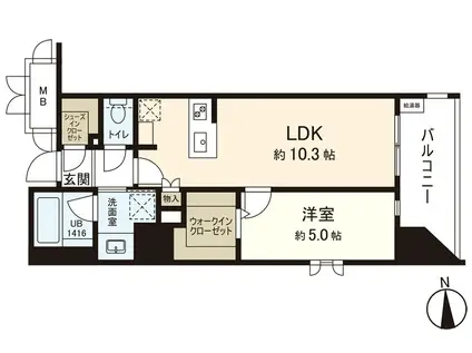 シーズンフラッツ仙台鉄砲町(1LDK/3階)の間取り写真